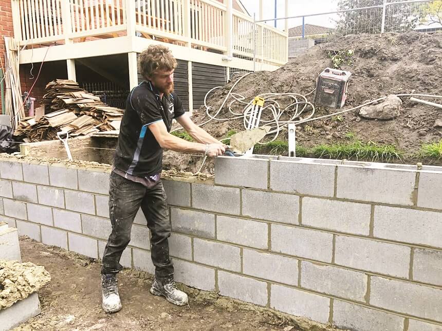Brick work by experienced brick layer